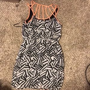 A black, white, and pink dress